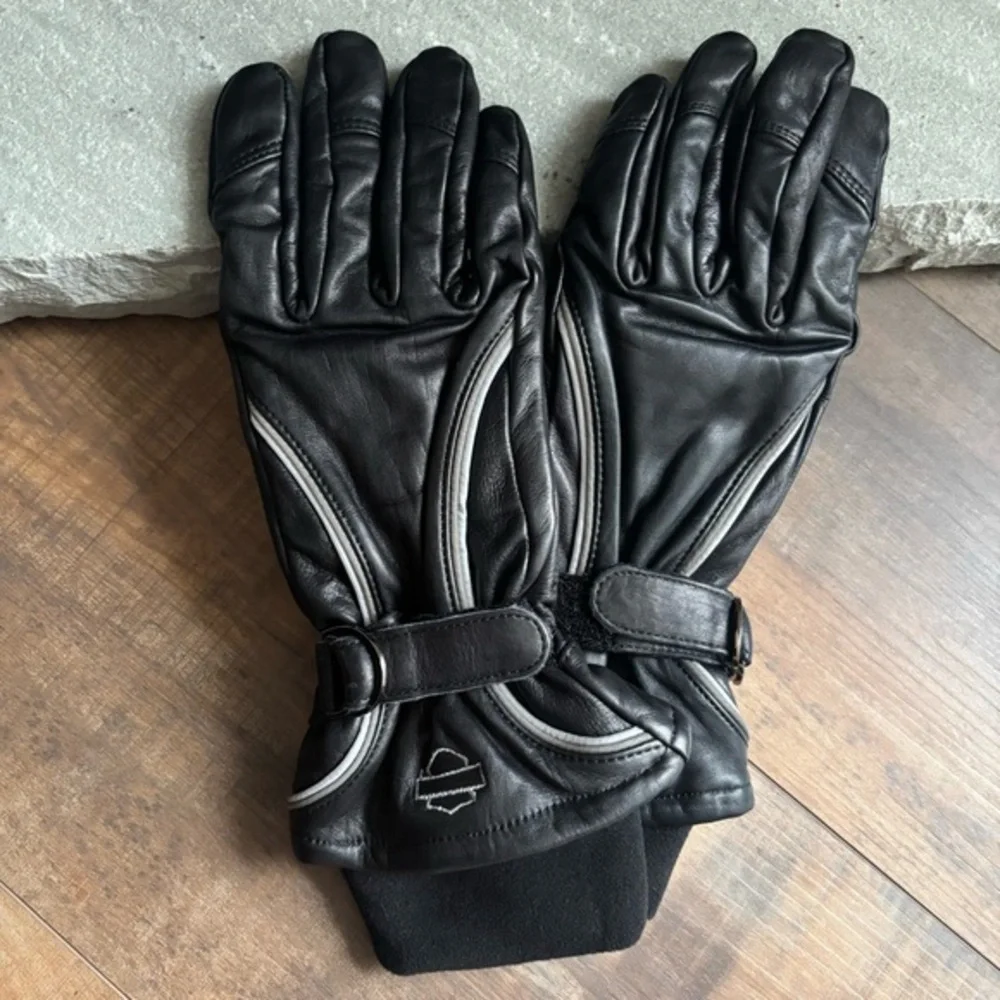 Harley-Davidson Windshielder Gauntlet Black‎ Leather Riding Gloves Women’s Sz XL